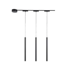 Sistema de riel 48 V Lumaro, pendular, bombilla tubular, 3 luces, negro
