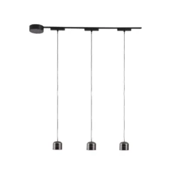 Sistema de riel 48 V Lumaro, pendular, cilindro, 3 luces, negro