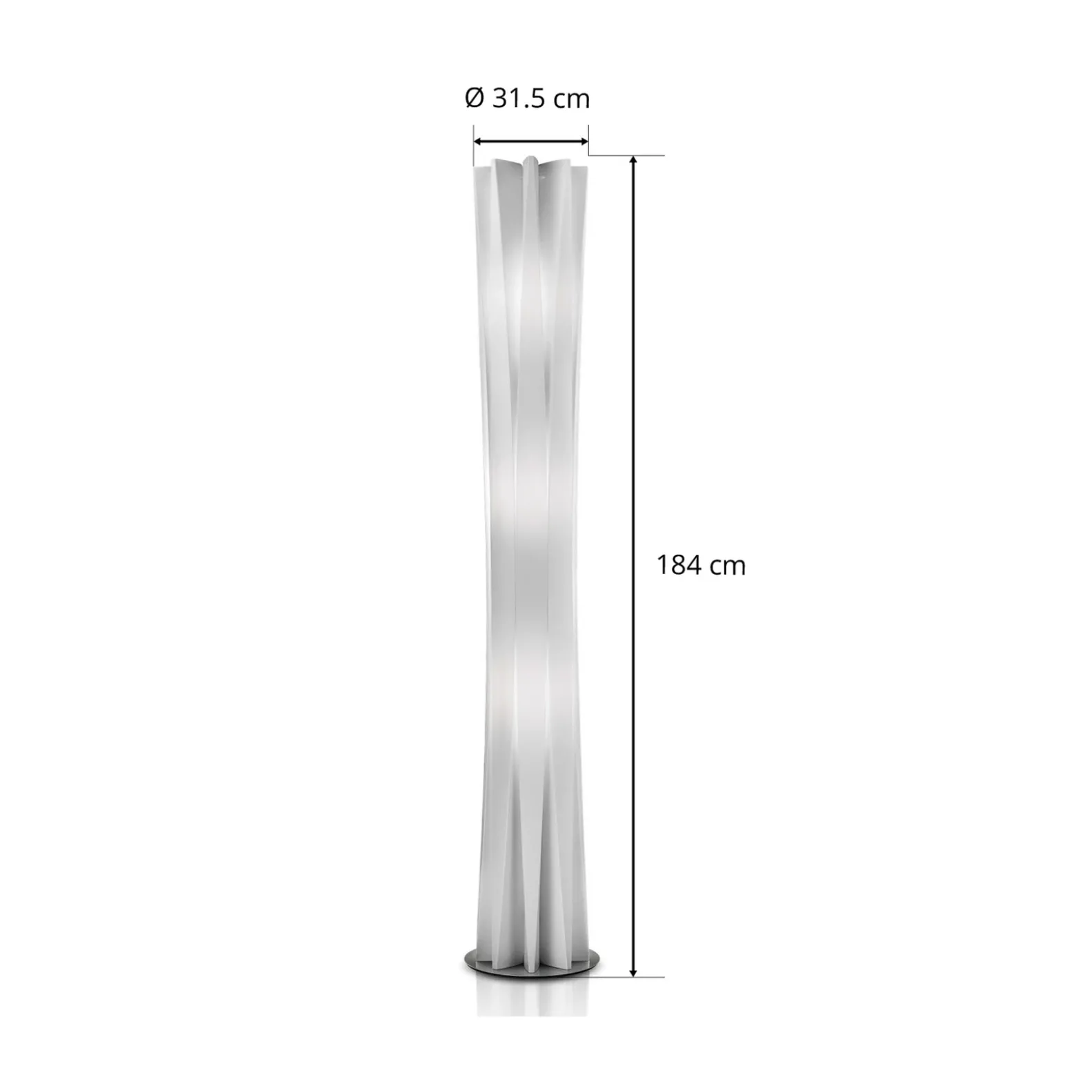 Slamp Bach lámpara de pie, altura 184 cm, blanco
