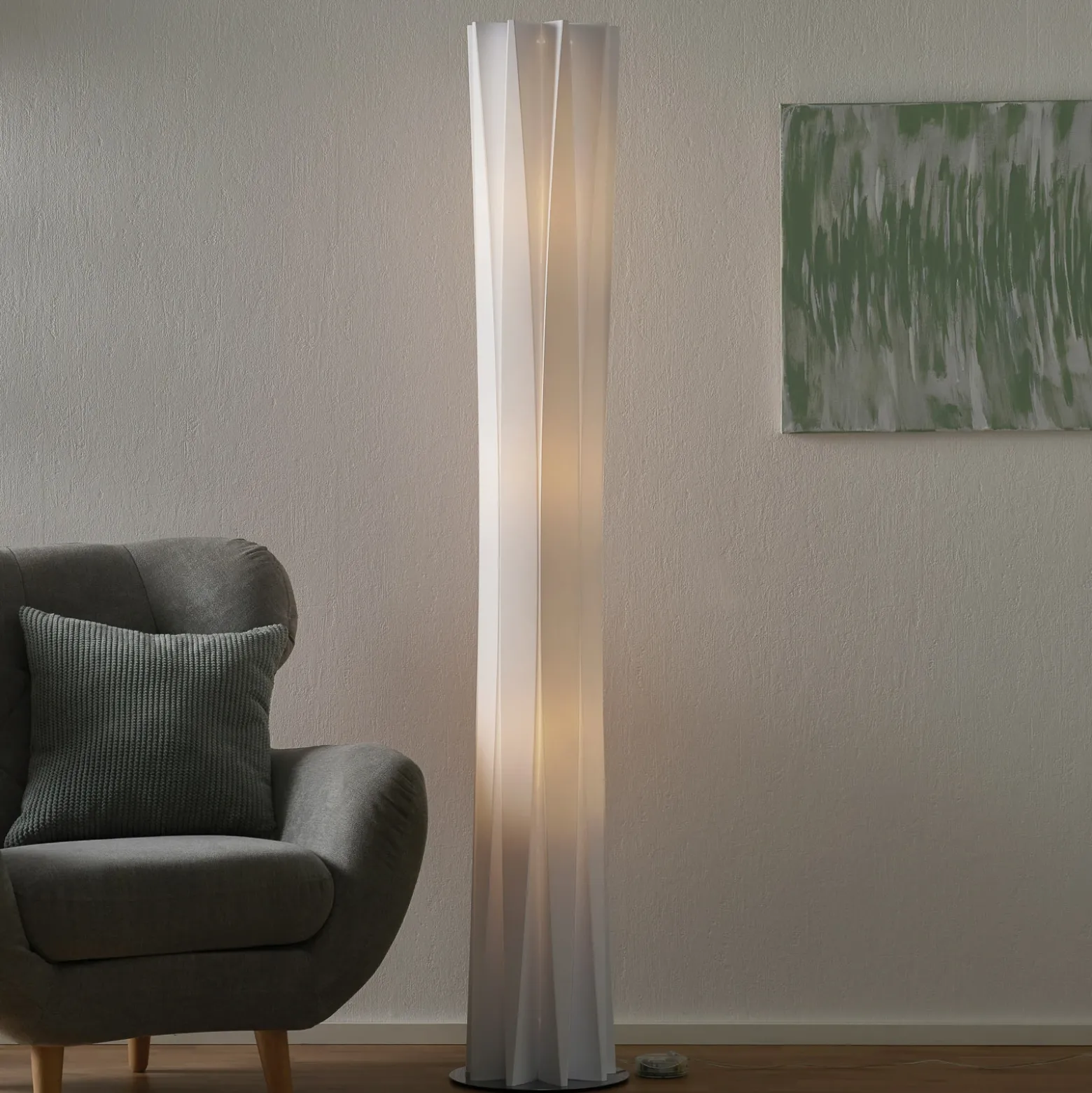 Slamp Bach lámpara de pie, altura 184 cm, blanco