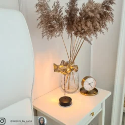 Slamp LaFleur Lámpara de mesa LED, batería recargable, terciopelo