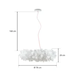 Slamp lámpara colgante Clizia Mama Non Mama, Ø78cm, blanco/rojo