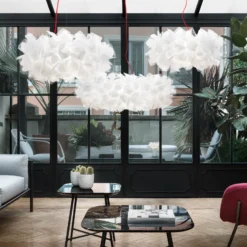 Slamp lámpara colgante Clizia Mama Non Mama, Ø78cm, blanco/rojo