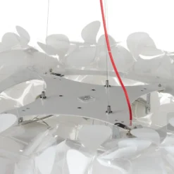 Slamp lámpara colgante Clizia Mama Non Mama, Ø78cm, blanco/rojo
