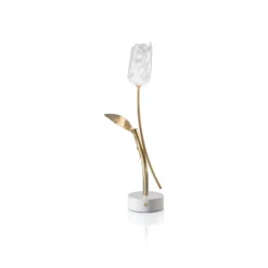 Slamp Lámpara de mesa LED recargable Tulip, base blanca