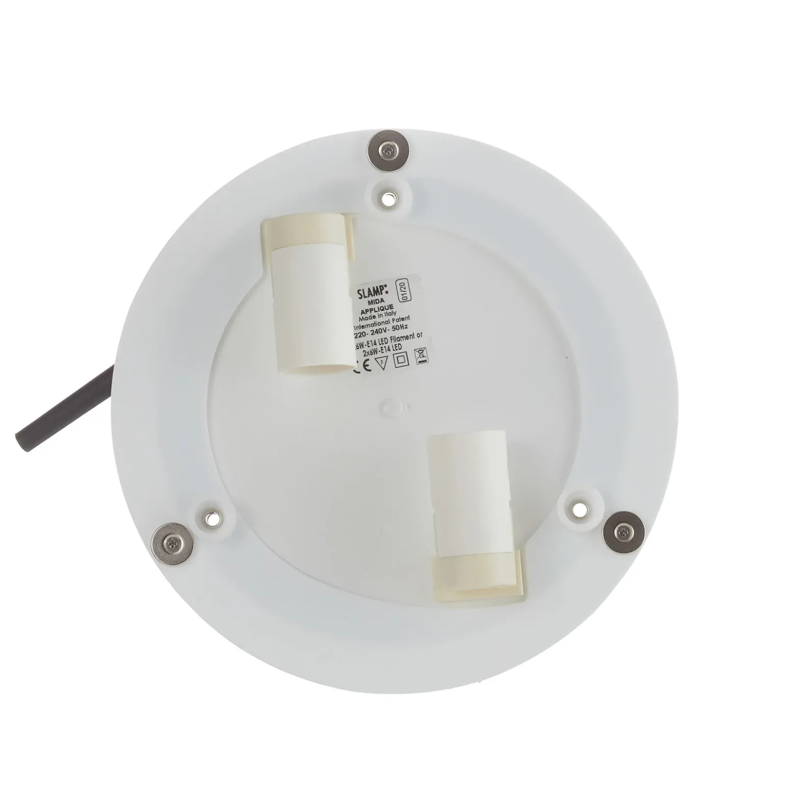 Slamp Mida aplique, 32x32 cm, dorado/blanco