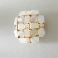 Slamp Mida aplique, 32x32 cm, dorado/blanco