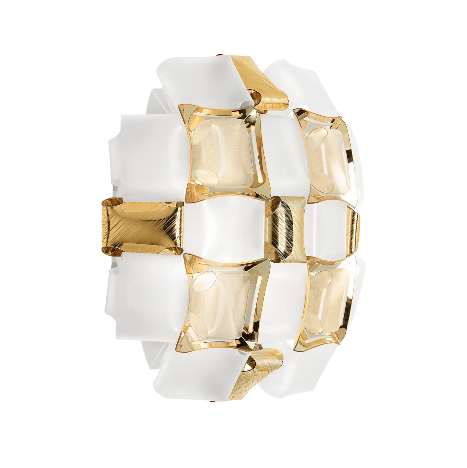 Slamp Mida aplique, 32x32 cm, dorado/blanco