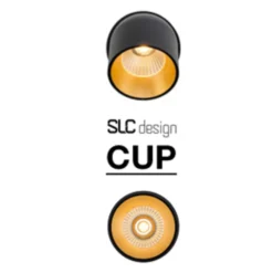 SLC Cup downlight empotrada LED negro/oro 3.000K
