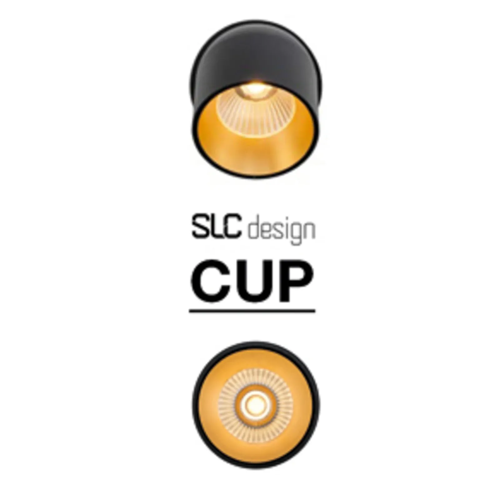 SLC Cup downlight empotrada LED negro/oro 3.000K