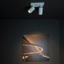 SLC Foco empotrable LED ART, 2 luces, blanco, 2.700 K, aluminio