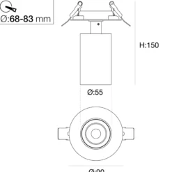 SLC Foco empotrable LED ART, 1 luz, blanco, 3.000 K, aluminio