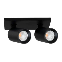 SLC foco empotrable LED ART, 2 luces, negro, 3.000 K, aluminio