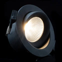 SLC One 360° Lámpara empotrable LED negra 3.000K
