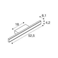 SLV aplique LED para baño One Linear, 52 cm, negro, CCT