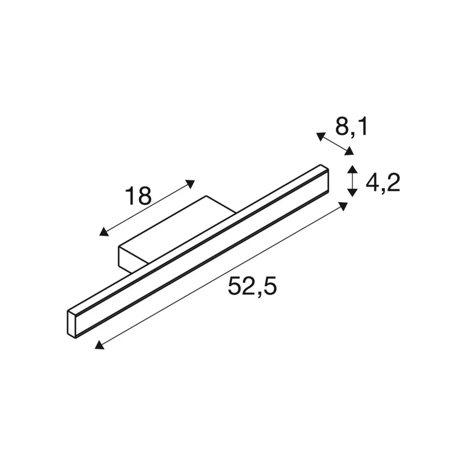 SLV aplique LED para baño One Linear, 52 cm, color latón