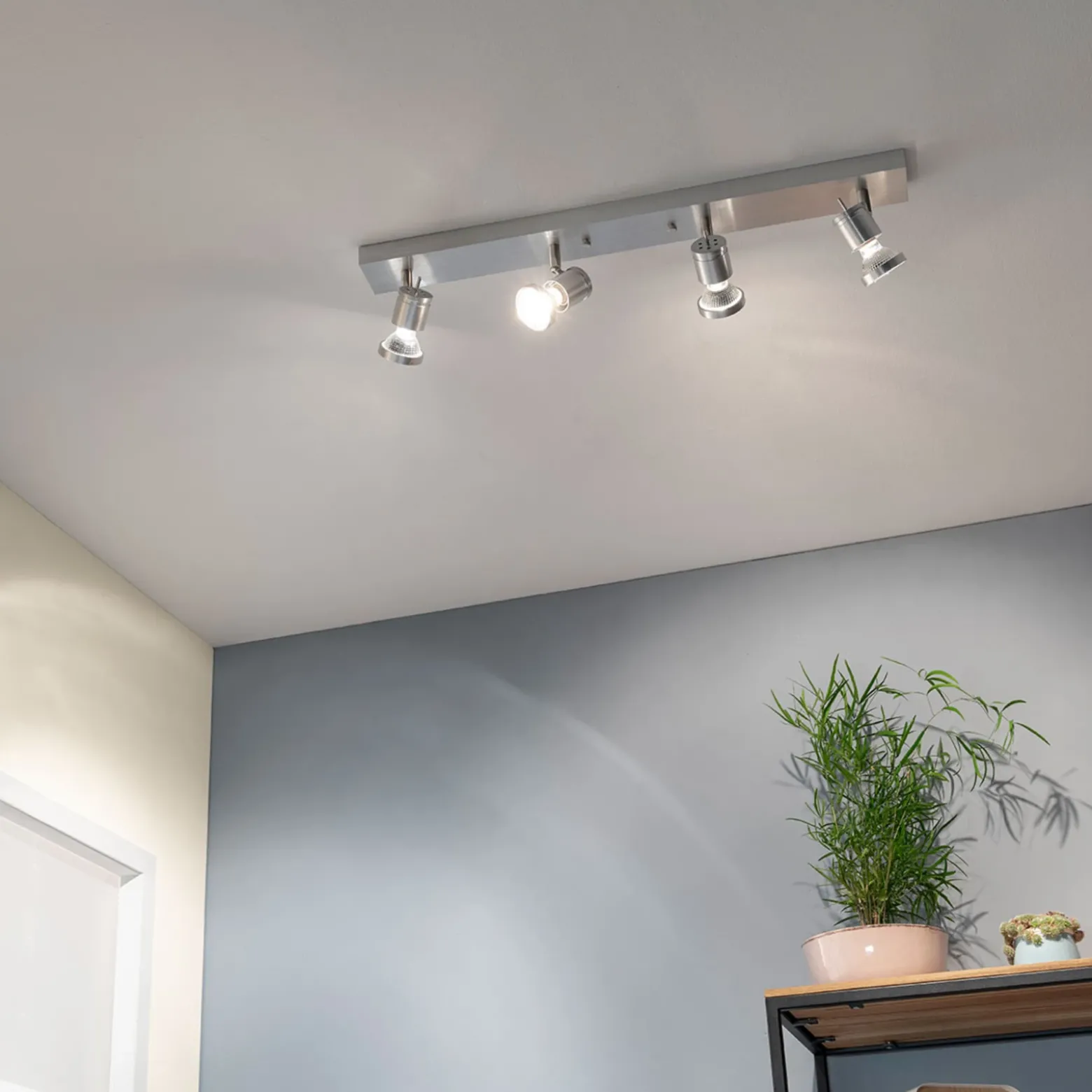 SLV Asto 4 luces downlight de techo con Ring decorativo