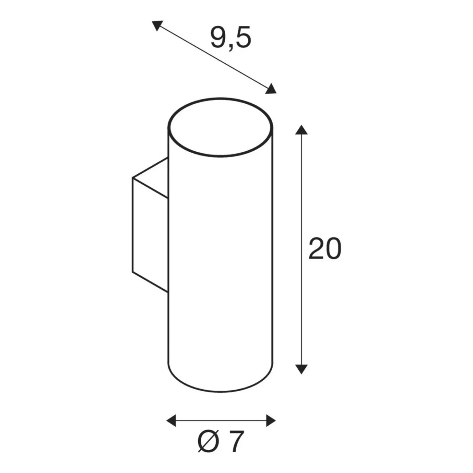 SLV Asto Tube aplique, GU10, up/down, blanco