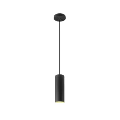SLV Lámpara colgante Enola, negro mate, Ø 10 cm, metal