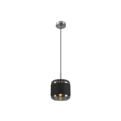 SLV Lámpara colgante Pantilo Rope 20, negro/gris/plata, cristal