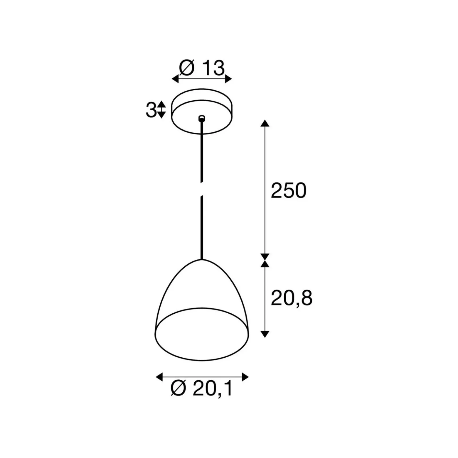 SLV Lámpara colgante Para Cone, Ø 30 cm, negro/dorado