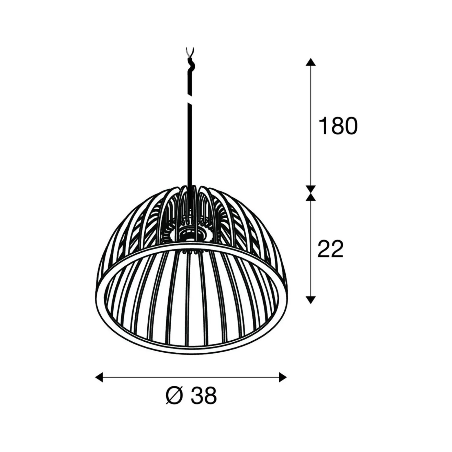 SLV Lámpara colgante Wud, madera clara, Ø 38 cm, madera