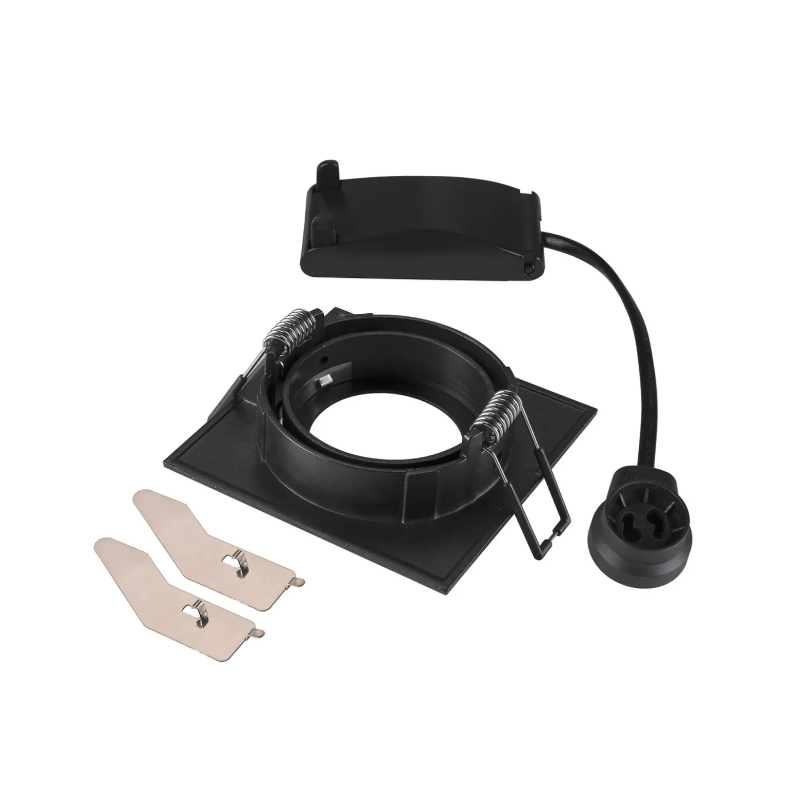 SLV Lámpara de techo empotrable New Tria, negra, aluminio, longitud 8,2 cm
