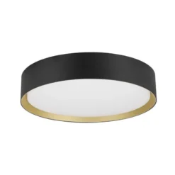 SLV Lámpara LED de techo Decona, Ø 30 cm, negro/dorado