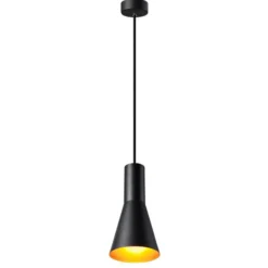 SLV Phelia lámpara colgante negro/oro, Ø 13 cm