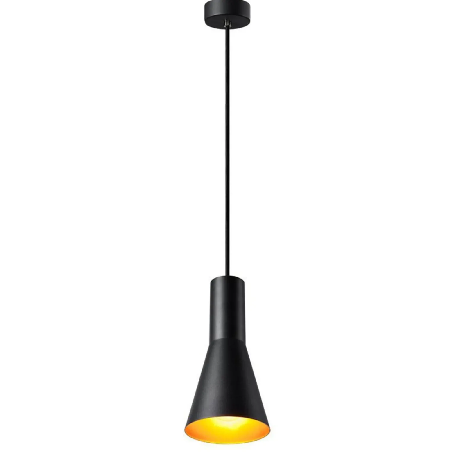 SLV Phelia lámpara colgante negro/oro, Ø 13 cm