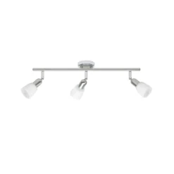 Sofia downlight de techo, hierro/cromo/blanco, longitud 57 cm, 3 luces.