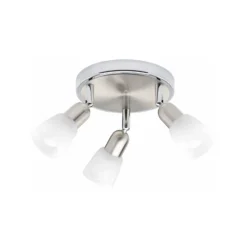 Sofia downlight de techo, hierro/cromo/blanco, Ø 20 cm, 3 luces.