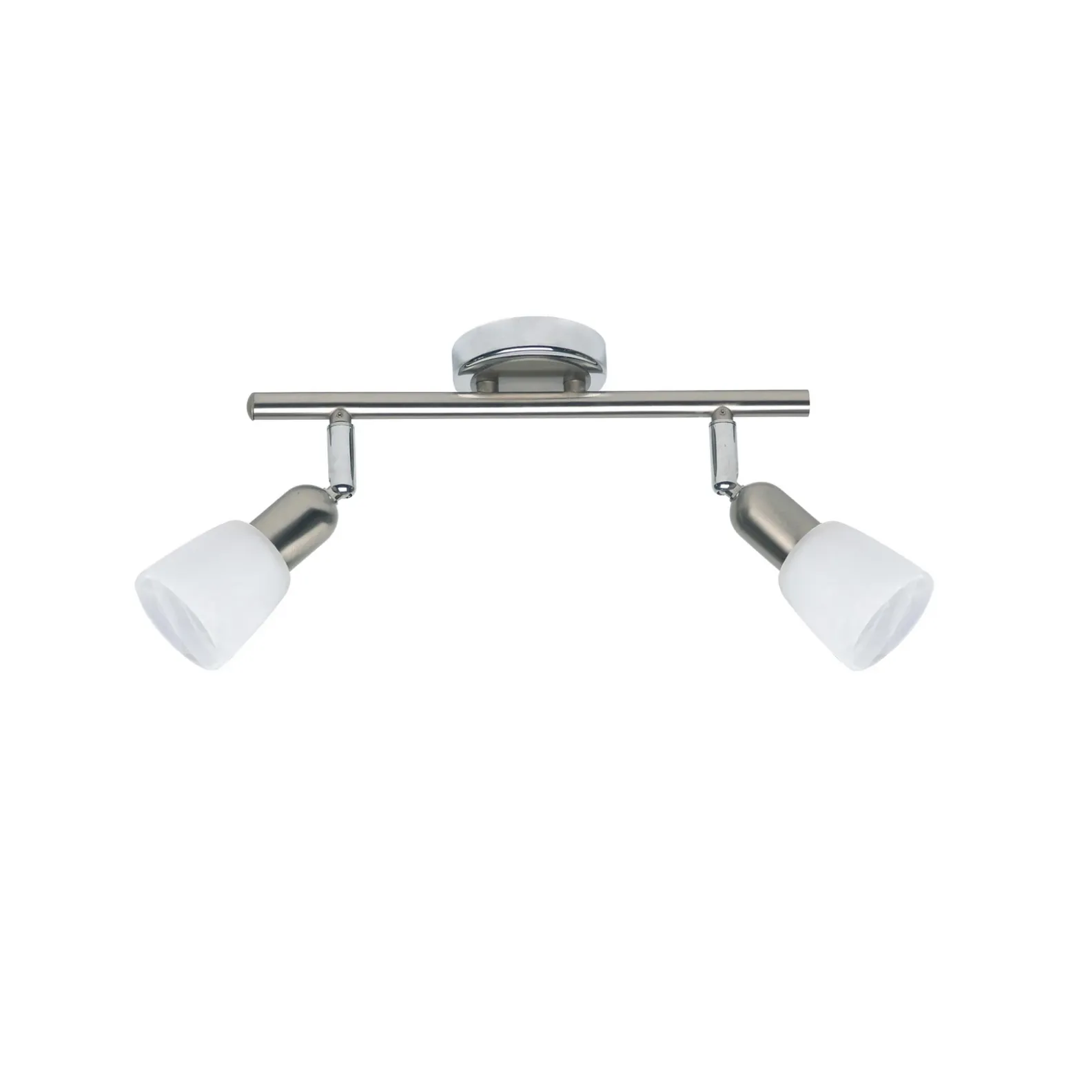Sofia downlight de techo, hierro/cromo/blanco, longitud 33 cm, 2 luces.