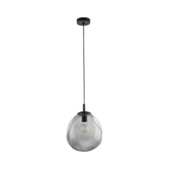 Sol Mini lámpara colgante, cristal, Ø 25 cm, negro/gris grafito