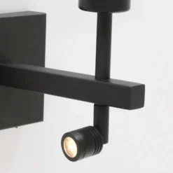 Stang aplique de pared, brazo de lectura LED, mimbre natural