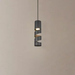 Stream lámpara colgante, negro, Ø 8 cm, metal, GU10