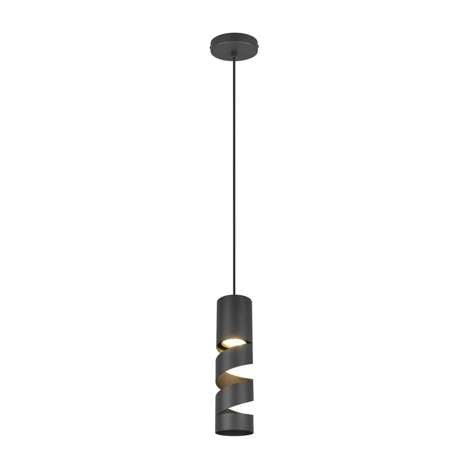 Stream lámpara colgante, negro, Ø 8 cm, metal, GU10