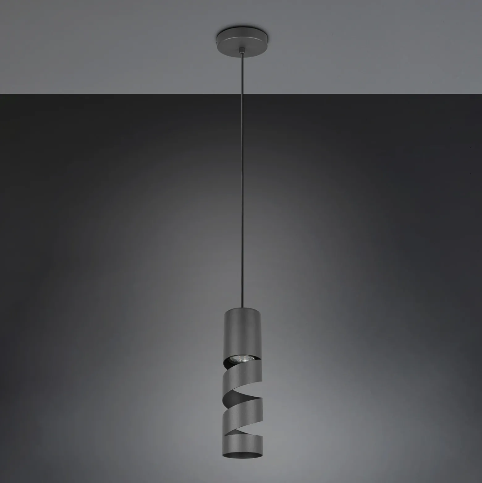 Stream lámpara colgante, negro, Ø 8 cm, metal, GU10