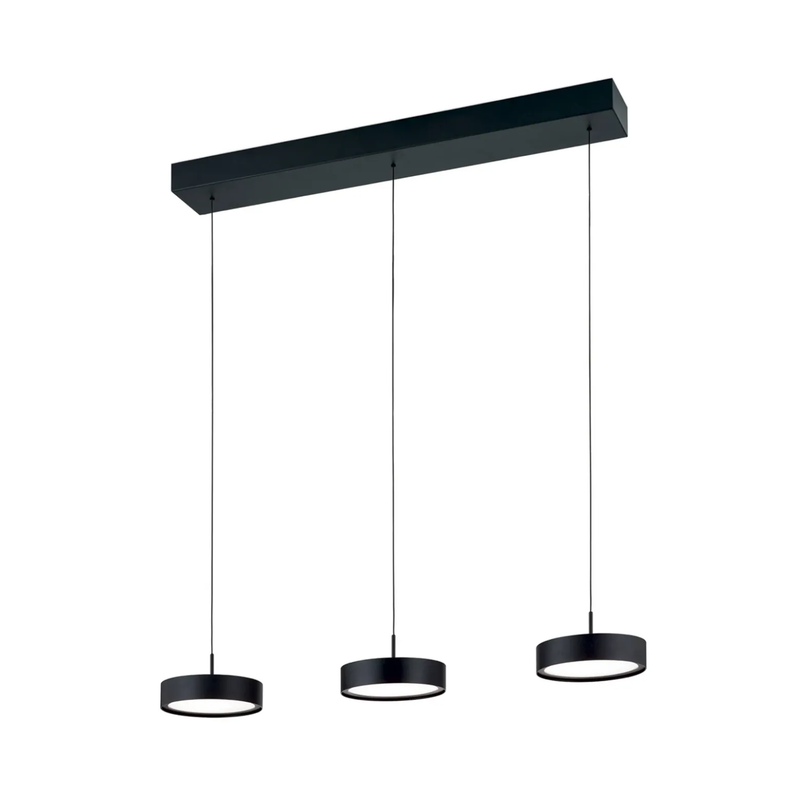 Teide Lámpara colgante LED, negra, metal, regulable en altura
