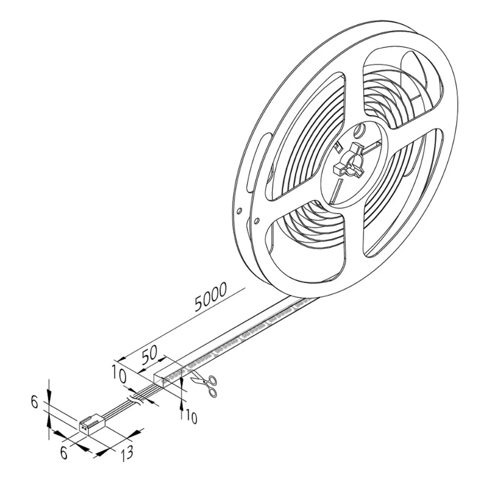 Tira LED Basic-Tape F, IP54, 2.700K, longitud 500cm