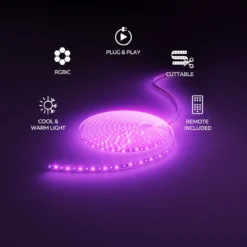 Tira LED Calex Vista, longitud 10 m, RGB, control remoto CCT