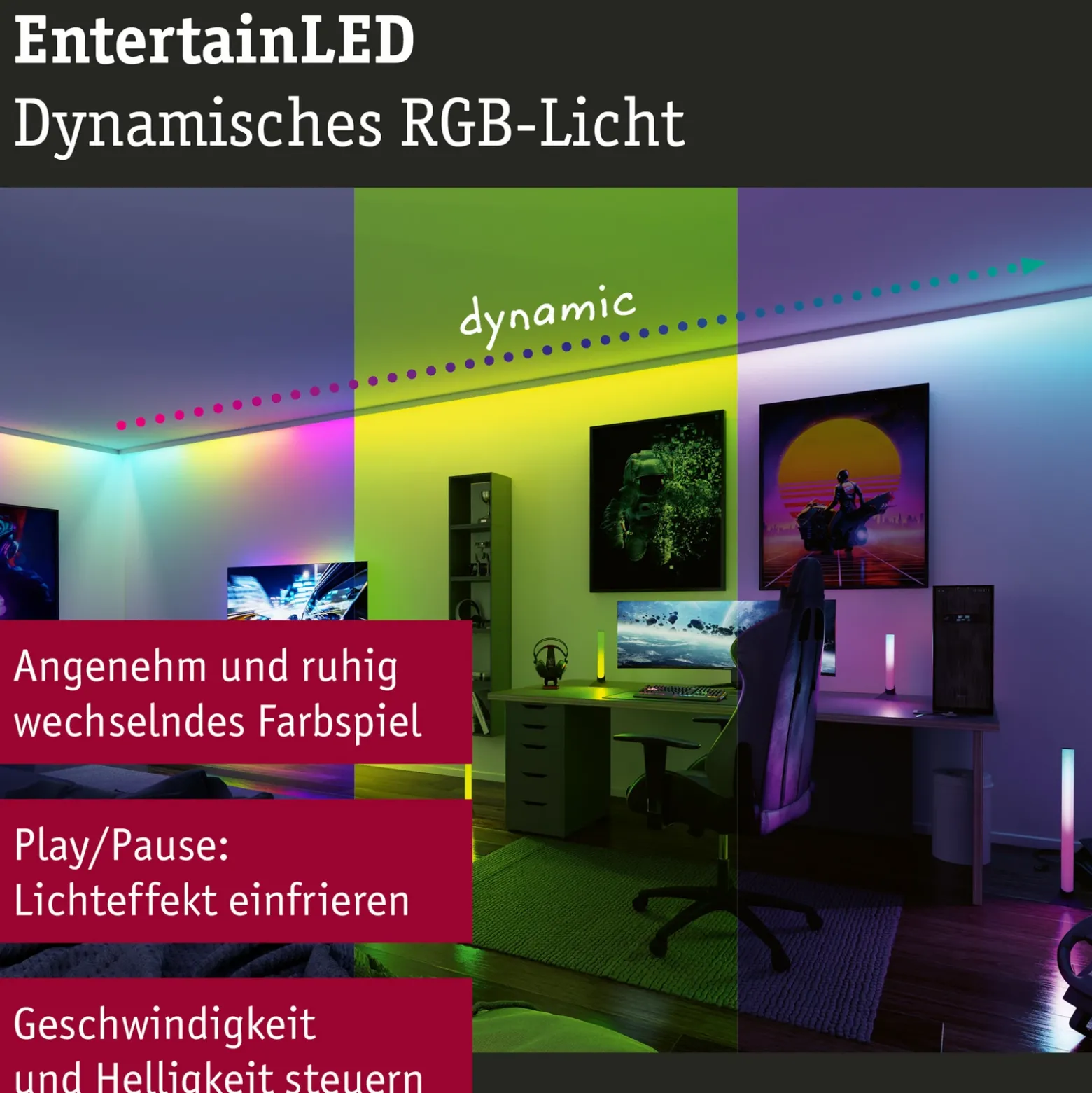 Tira LED EntertainLED de Paulmann, RGB, Set, 1,5m