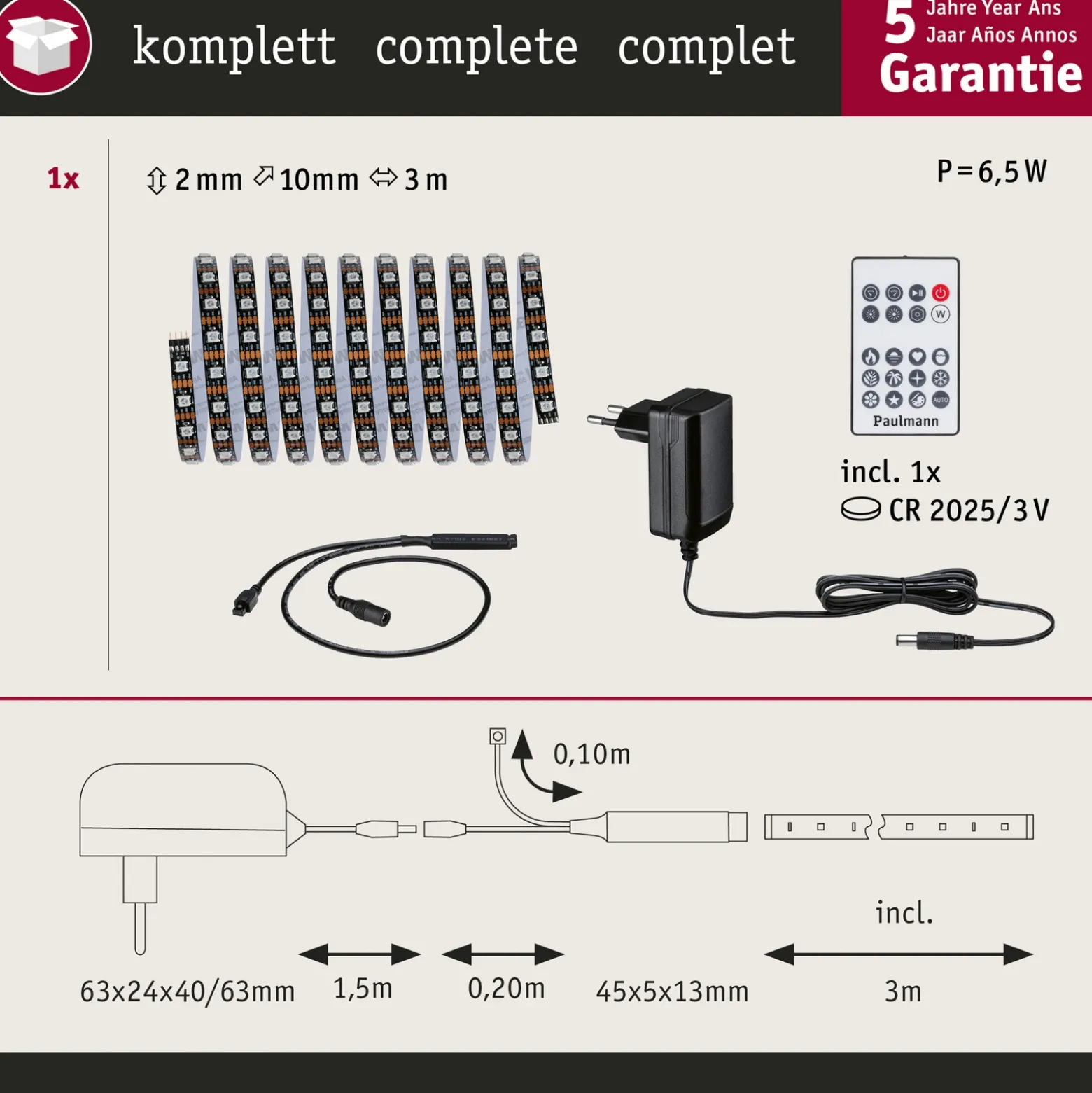 Tira LED EntertainLED de Paulmann, RGB, Set, 3m