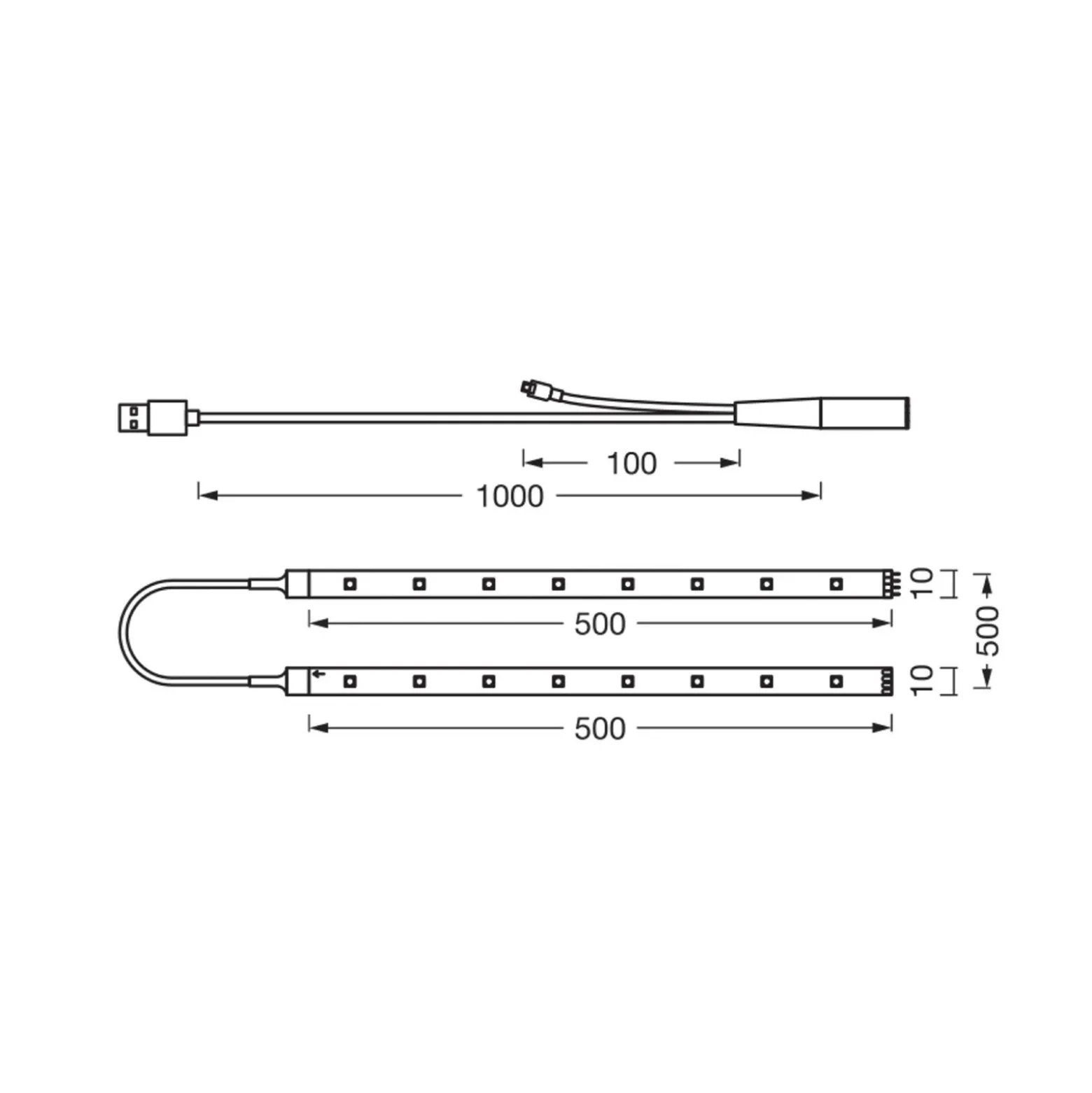 Tira LED FLEX TV MOOD LIGHT de OSRAM, 150 cm, RGB, USB, 4 W