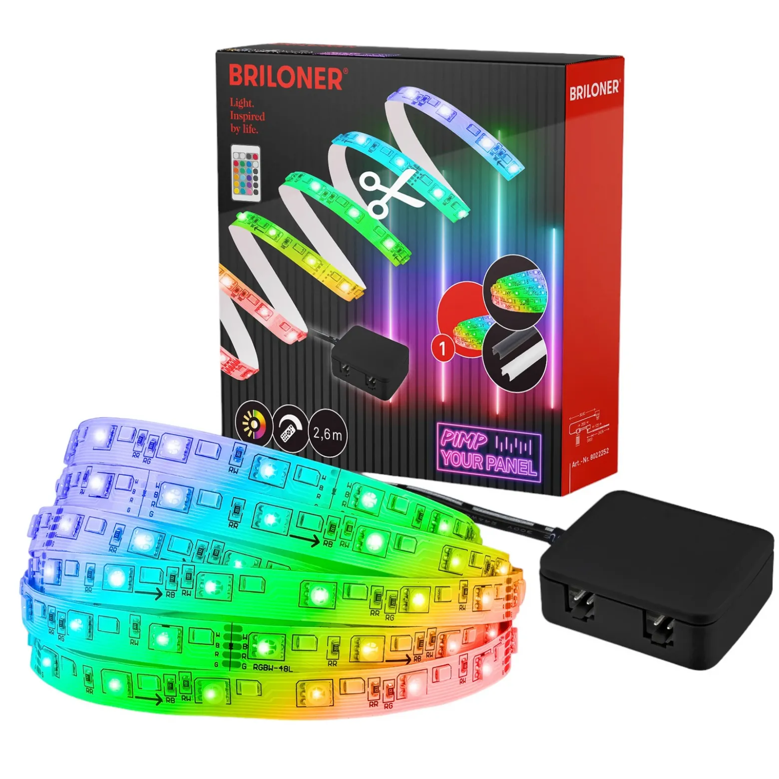 Tira LED Pimp your panel, juego de inicio, RGBW, longitud 2,6 m