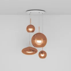 Tom Dixon Copper Range Round colgante, 4 luces