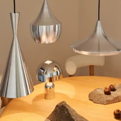 Tom Dixon Lámpara colgante LED Beat Wide Unbeaten, color aluminio