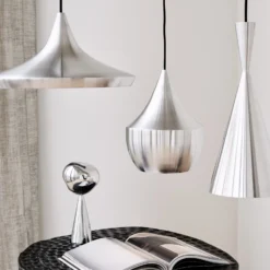 Tom Dixon Lámpara colgante LED Beat Wide Unbeaten, color aluminio