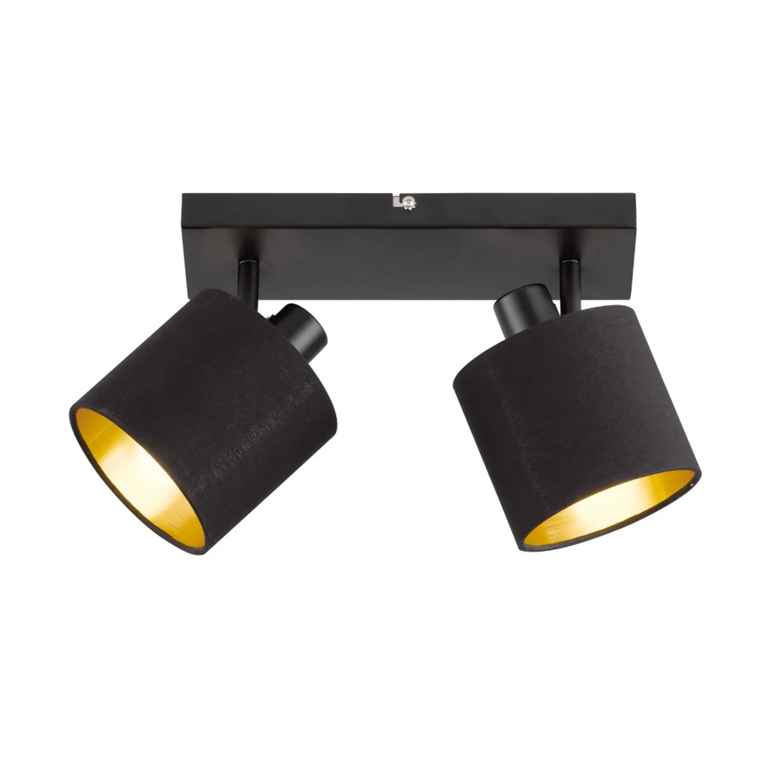 Tommy downlight de techo, negro/oro, longitud 28 cm, 2 luces.