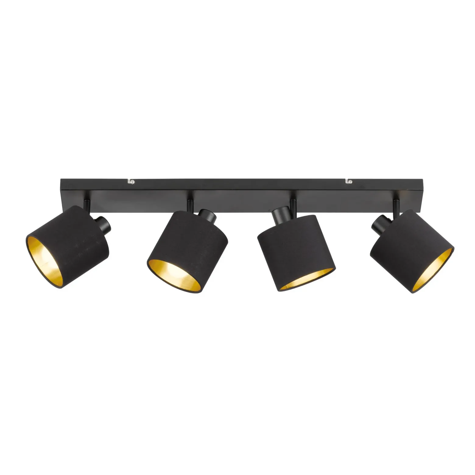 Tommy downlight de techo, negro/oro, longitud 70 cm, 4 luces.